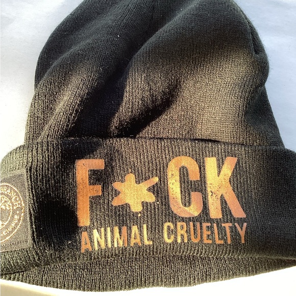 Copper Branch Fu$k cruelty to animal beanie - Picture 4 of 4